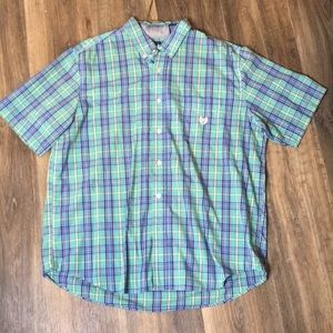 - Men’s chaps short sleeve button up shirt